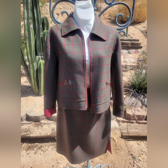 Vintage Carlisle Plaid Jacket Skirt Suit - Picture 2 of 8